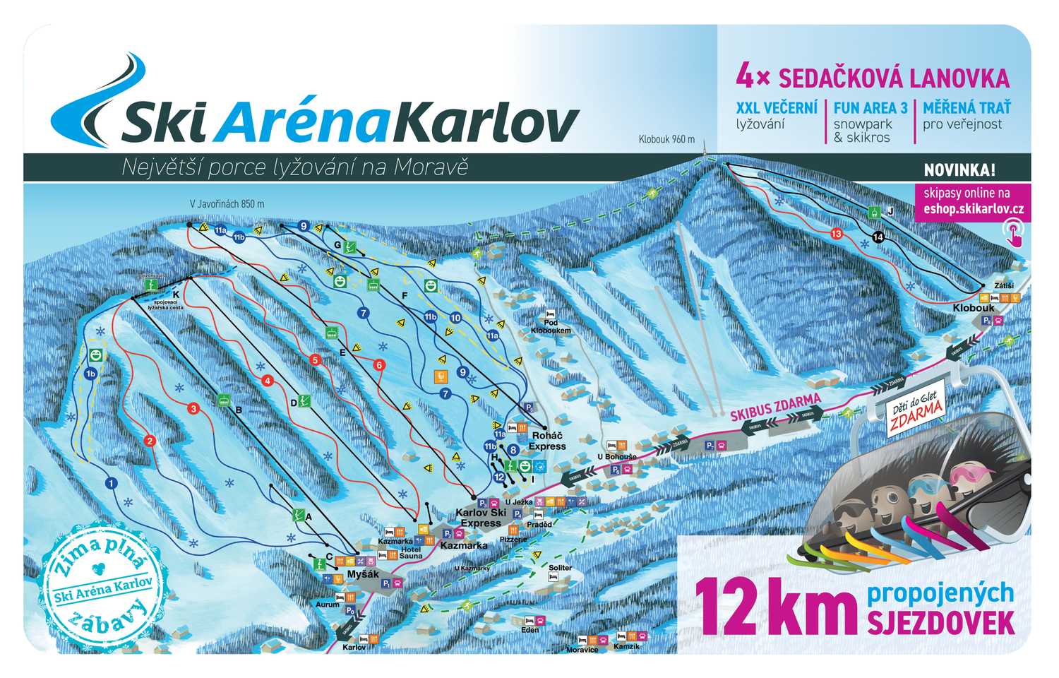 Mapa Ski Karlov